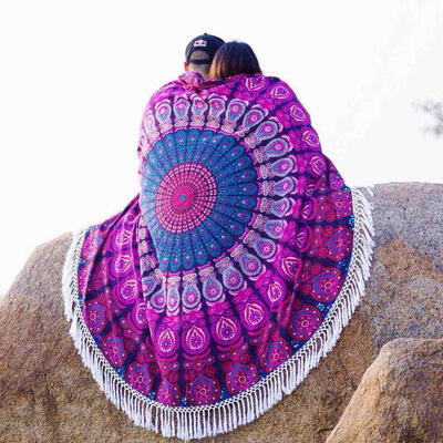 

Large Microfiber Reactive Printed Round Beach Towel Serviette De Plage Toalla Playa Beach Swim Towel 150cm