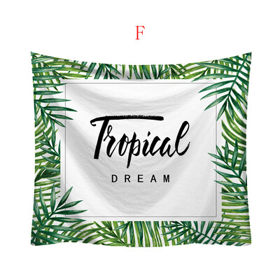 

Toponeto Fashion Tapestry Green Leaf Pattern Fresh Style Decorative Tapestry Home Decor