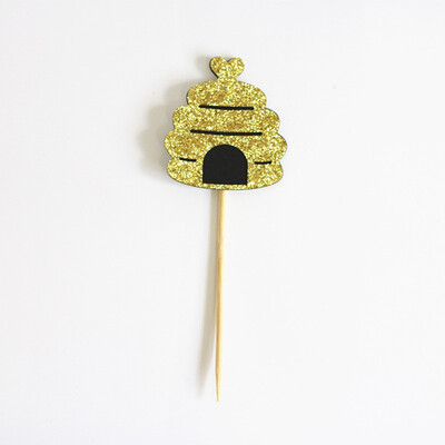 

FUNNYBUNNY Glitter Bumble Bee Cupcake Toppers for Bumble Bee Gender Reveal Baby Shower Birthday Party Decor Thanksgiving