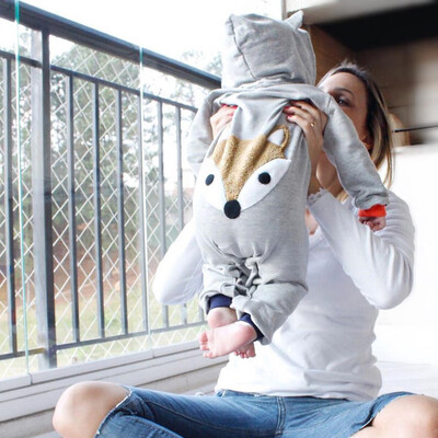 

Newborn Kid Baby Stripe Fox Boys Girls Clothes Hoodie Jumpsuit Outfits