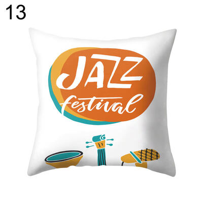 

Jazz Music Drum Cello Tuba Pillow Case Cushion Cover Bed Car Cafe Office Decor