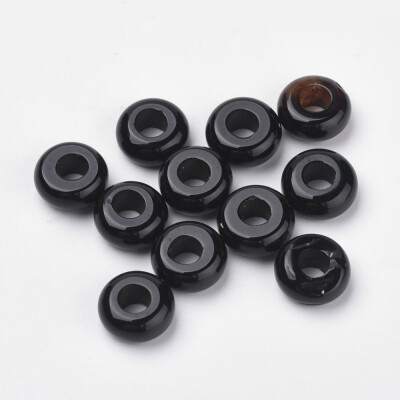 

Natural Black Agate Beads Dyed Rondelle 105x45mm Hole 4mm