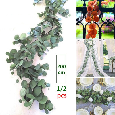 

2M Artificial Eucalyptus Garland Hanging Rattan Wedding Greenery Home Decor Table Centerpieces Party Decorations Hotel