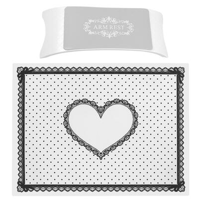 

Nail Art Arm Rest Manicure Hand Pillow Holder with Lace Edge Silicone Mat