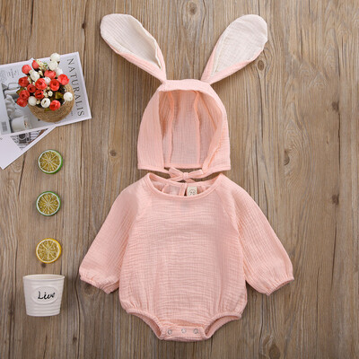 

Cute Newborn Baby Girls Clothes Romper Jumpsuit BodysuitRabbit Ear Hat Outfits
