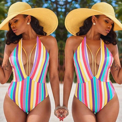 

Women One Piece Monokini Suit Swimwear Bathing Beach Bikini Up Padded Beachwear