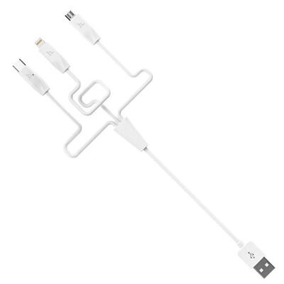 

HOCO X1 1-to-3 USB To Lightning Type-C Micro USB Data Charging Cable For IPHONE Samsung Xiaomi-1m