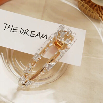 

Women Girls Acrylic Hollow Rectangle Hairpins Triangle Hair Clips Barrettes Headband Tin Foil Sequins Hair Accessories