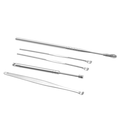 

5pcs Stainless Steel Ear Pick Spiral Earpick Ear Wax Curette Remover Ear Cleaner Earpick Spoon Clean Ear