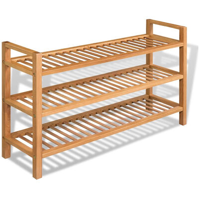 

Shoe Rack with 3 Shelves Solid Oak Wood 394"x106"x234"