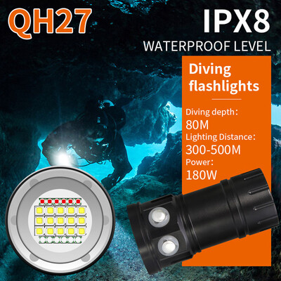

Saidsome 80m LED Diving Flashlight Photography Light Underwater IPX8 Waterproof Torch Lam flashlight lamp