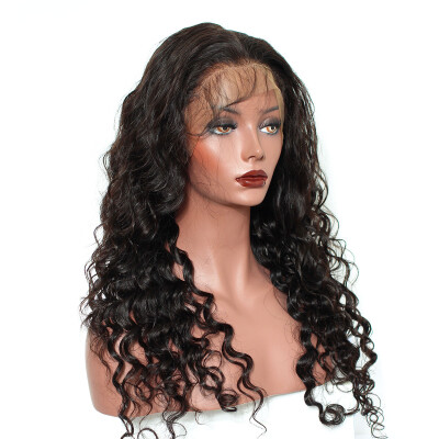 

Dolago virgin Loose Wave 360 Lace Frontal Wig 180 Mongolian Lace Front Human Hair Wigs With Adjustable Removal Elastic Band Wavy