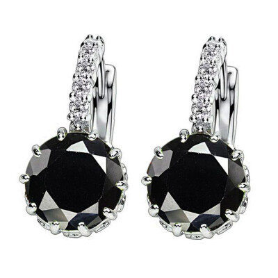 

Women Round Cubic Zirconia Inlaid Huggie Hoop Earings Piercing Jewelry Gift