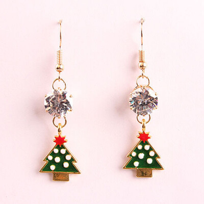 

Zircon Fashion Tree Snowflake Inlaid Crystal 2018 United Christmas&Jewelry Christmas States Earrings