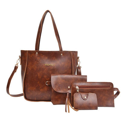 

4pcsset Shoulder Purse Handbags Leather Women Card Holder Satchel Bags