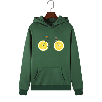 

Tailored Women Long Sleeve Bike Print Hooded Sweatshirt Automn&Winter Blouse Lady Tops
