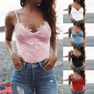 

Womens Summer Strappy Vest Top Sleeveless T Shirt Blouse Casual Slim Tank Top US