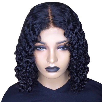 

Gobestart Black Curly Wave Short Wigs Fashion Sexy Lace Front Wave Synthetic Wig