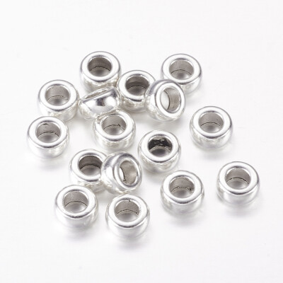 

Tibetan Silver Large Hole Rondelle European Beads Lead Free & Cadmium Free Antique Silver 7x35mm Hole 4mm