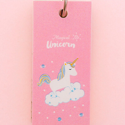 

1 Pc New Fashion Creative Rainbow Unicorn Buckle Hoop Retractable Notebook consort School Office Supplies Random Color