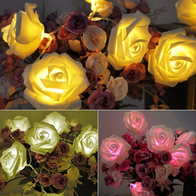 

20 LED Rose Flower Fairy Wedding Garden Party Christmas Decor String Lights HO