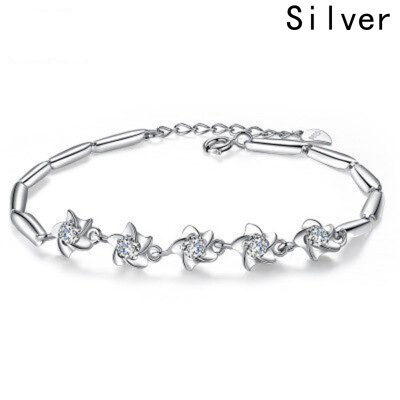 

New Bead Flower Bracelet Crystal Diamond Bracelet Silver Style Diamond Available Chain Bead Flower Bracelet