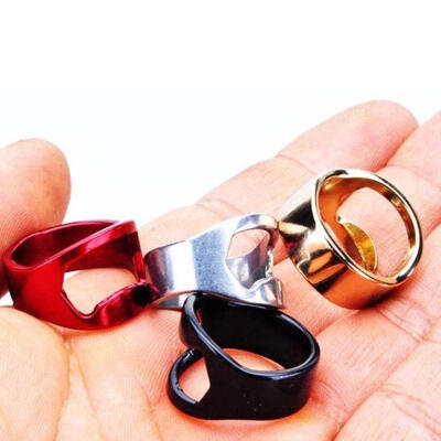 

Stainless Steel Thumb Finger Ring Bottle Opener Soda Beer Cap Kitchen Bar Tool