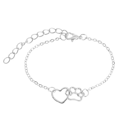 

Fashion Simple Love Dog Claw Foot Print Hand Cord Bracelet Unisex Pair Hand Chain Jewelry