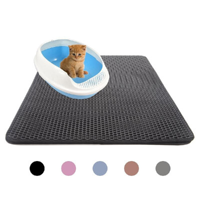 

Cat Litter Mat EVA Black Double Layer Cats Litter Trapper Mats Waterproof Bottom Layer