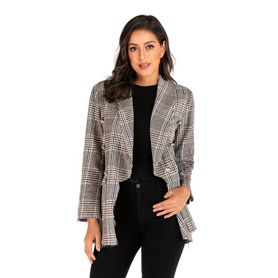 

Toponeto Womens Button Down Plaid Printed Long Sleeve Coat Turn-Down Outerwear