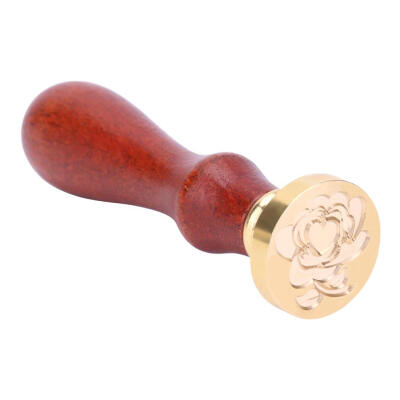 

Rose Flower Wood Handle Antique Metal Sealing Wax Stamps Ancient Seal Stamp