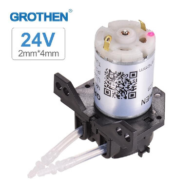 

GROTHEN DC 24V Dosing Pump Peristaltic Pump Mini Water Liquid Pump Peristaltic Tube Head Self-Priming Function for Aquarium Lab Ch