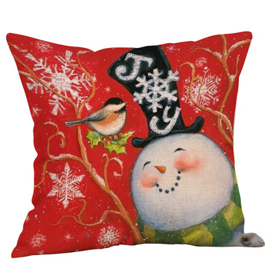 

〖Follure〗Christmas Christmas Snowman Cushion Cover Throw Pillow Case Sofa Bed Home Decor