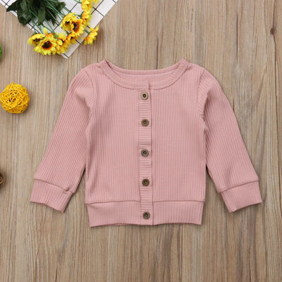 

Newborn Infant Baby Girl Boy Clothes Front Open Knit Sweater Romper Top Jumpsuit