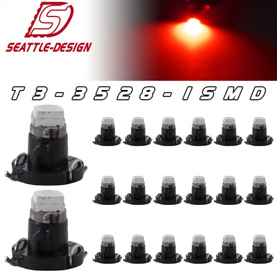 

20x Pure Red T3 Neo Wedge Led Instrument Panel Dash Climate Control Light Bulbs