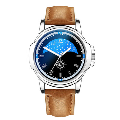 

Gobestart Hot Man Leather Watch Whatever Late Anyway Letter Watches New Pointer glow