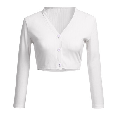 

Toponeto Women Solid Casual Button Down 34 Sleeve Cropped Bolero Short Coat Cardigan
