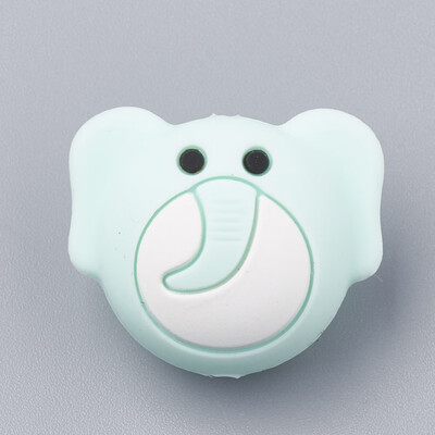 

Food Grade Environmental Silicone Beads Chewing Beads For Teethers DIY Nursing Necklaces Making Elephant PaleTurquoise 20x24x