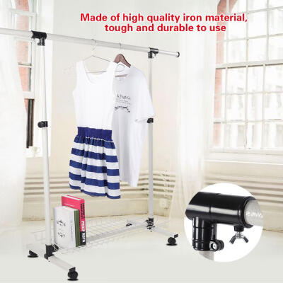 

Clothes Dryer Single Rail Clothes RackAdjustable Collapsible Rolling Single Rail Garment Clothes Coat Rack Dryer Hanger