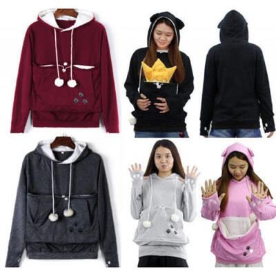 

Kangaroo Holder Coat Cat Dog Pet Pocket Unisex Tops Hoodie Japanese