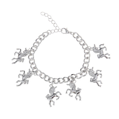 

Cute Unicorn Bracelet Handmade Rainbow Unicorn Sparkly Charm Bracelet Infinity Love Charm Bangles Best Gift for Girls&Womens