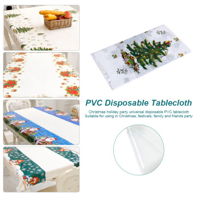 

Christmas PVC Disposable Tablecloth Xmas Kitchen Table ProtectorDisposable Christmas Tablecolth PVC Disposable Tablecloth