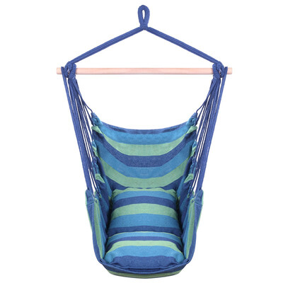 

Hammock Hanging Rope Chair Porch Swing Seat Patio Camping Portable Blue