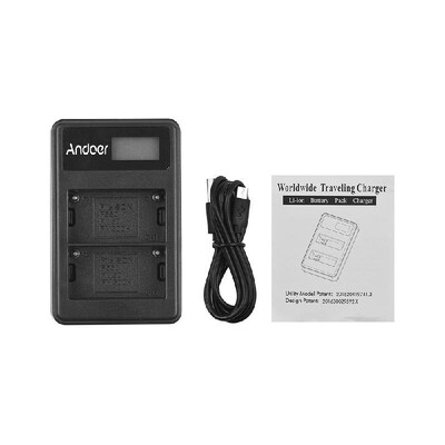 

Andoer LCD2-NPF550 USB Dual Battery Charger for Sony NP-F550 NP-F570 NP-F530 NP-F330