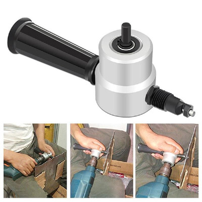 

Double Head Metal Sheet Nibbler Cutter Drill Attachment with Wrench&Parts Workshop Tool