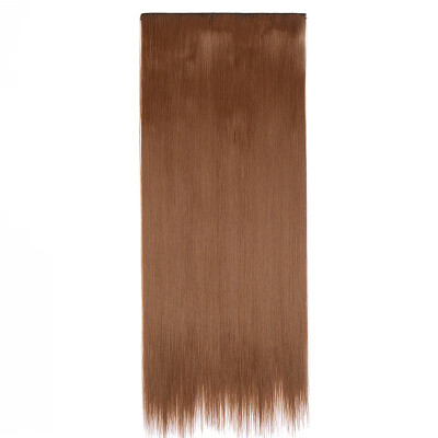 

Synthetic Fiber Clips in on Hair Extension 34 Full Head One Piece 5 Clips Long Silky Straight Curly Wavy