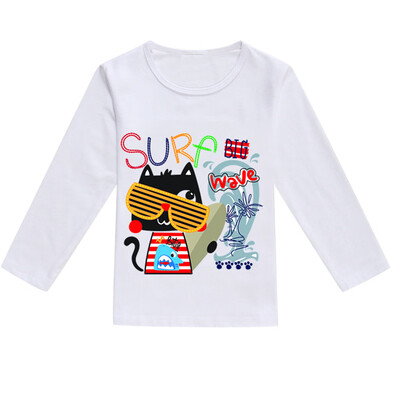 

Toddler Baby Kids Boys Girls Spring Cartoon Print Tops T-shirt Casual Clothes