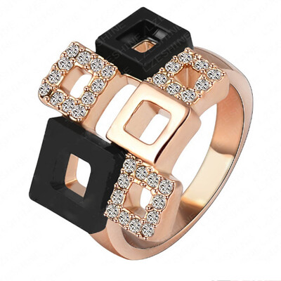 

Exaggerated Unique Fashion Charm Ring Unique Ring Ring Grateful Geometric Crystal Square Ring An New Crystal