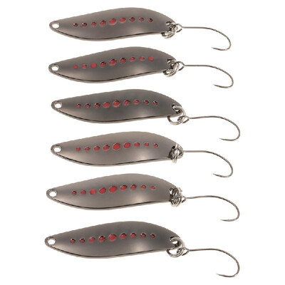 

YAPADA 6PCS 2g33cm 3g38cm Zinc Alloy Hard Fishing Lures Spoon Sequin Paillette Baits with Single Hook