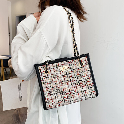 

Ins net red handbag 2019 new wild foreign wool woolen chain shoulder bag summer small fresh messenger bag